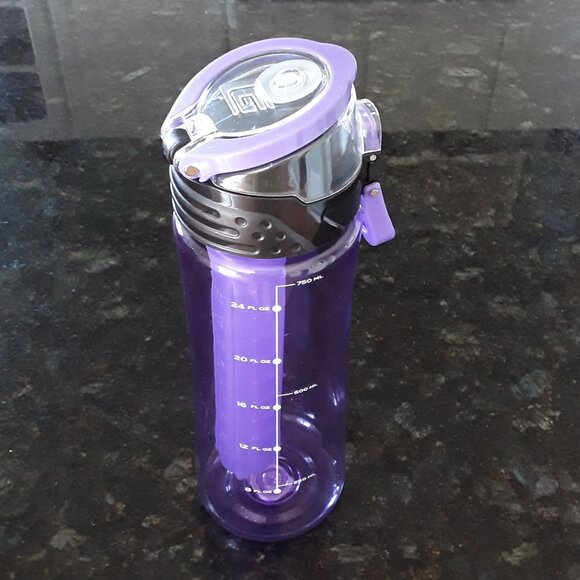 FREE on request w/$10+ purchase! Purple Water Bottle w/detachable Freezer Stick - Picture 3 of 6
